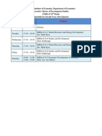 Timetable for EMDevS 10th Batch - 2nd Year 1st Qtr