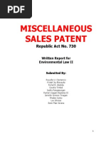 MISCELLANEOUS SALES PATENT - Written Report