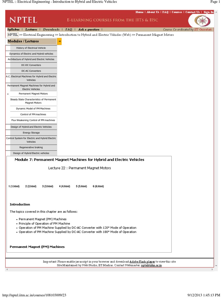 NPTEL Electrical Engineering Introduction To Hybrid and Electric