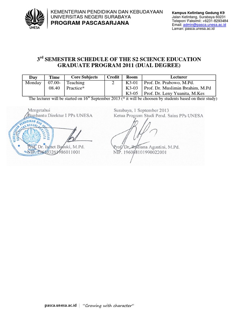 S2 Science Education Class Schedule 2013 | PDF