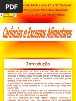 Carlos Ribeiro Carências e Excessos alimentares