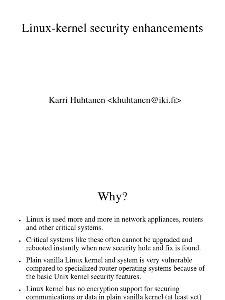 Enhancing Linux Kernel Security Features | PDF | Kernel (Operating ...