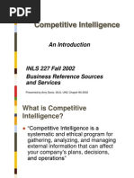 Competitive Intelligence: An Introduction