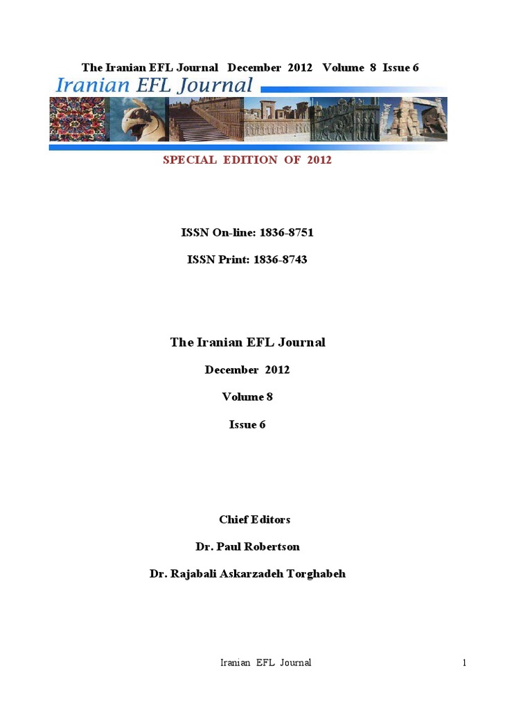 Iranian Efl Journal Volume 8 Issue 6 | PDF | Learning Styles | English ...