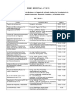 Foro Regional - Cusco: Programa