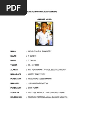 Biodata Murid Pdf