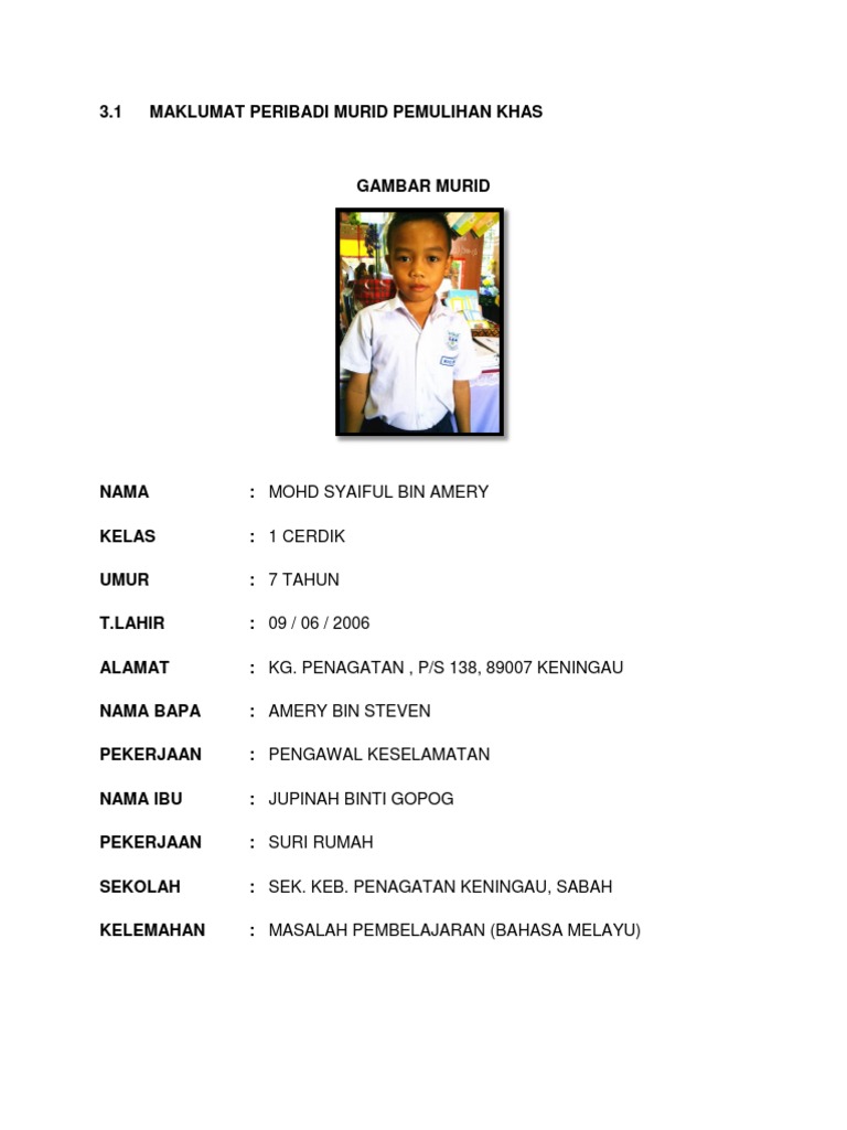 Biodata Murid