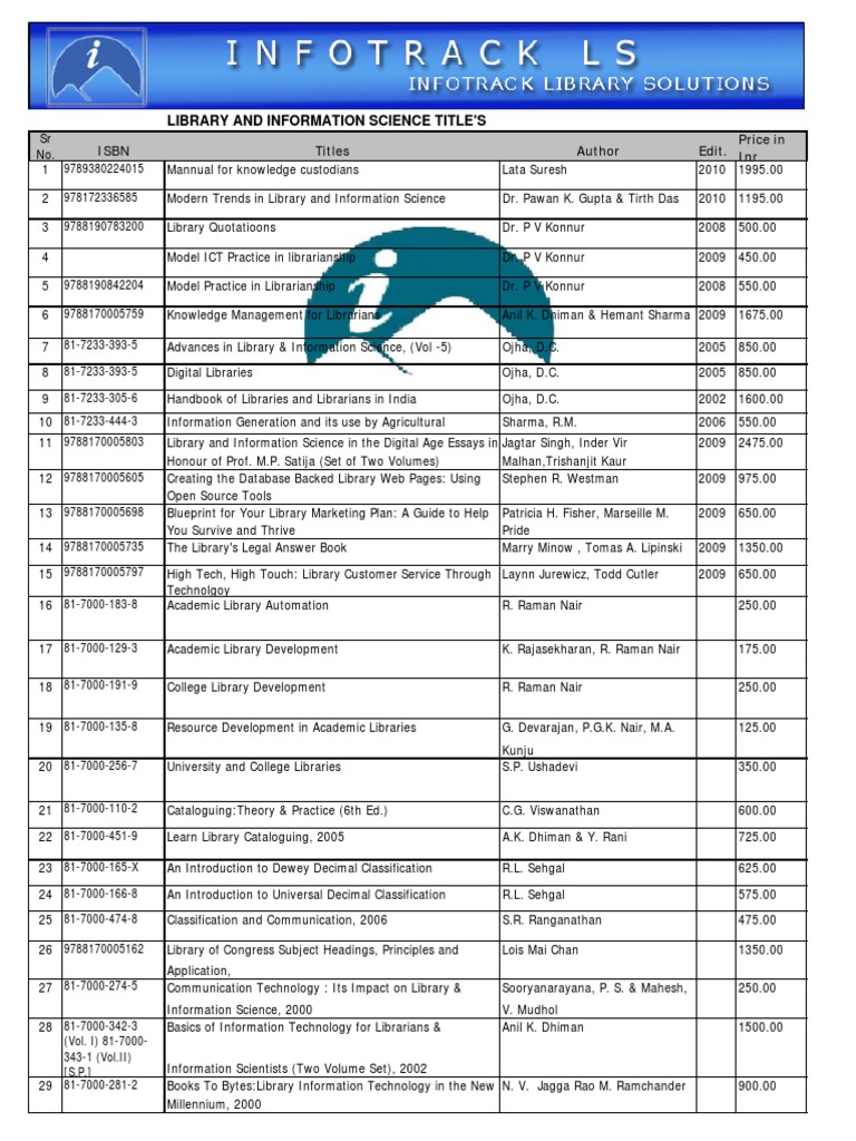LIBRARY AND INFORMATION SERVICE LIS intelligence overview