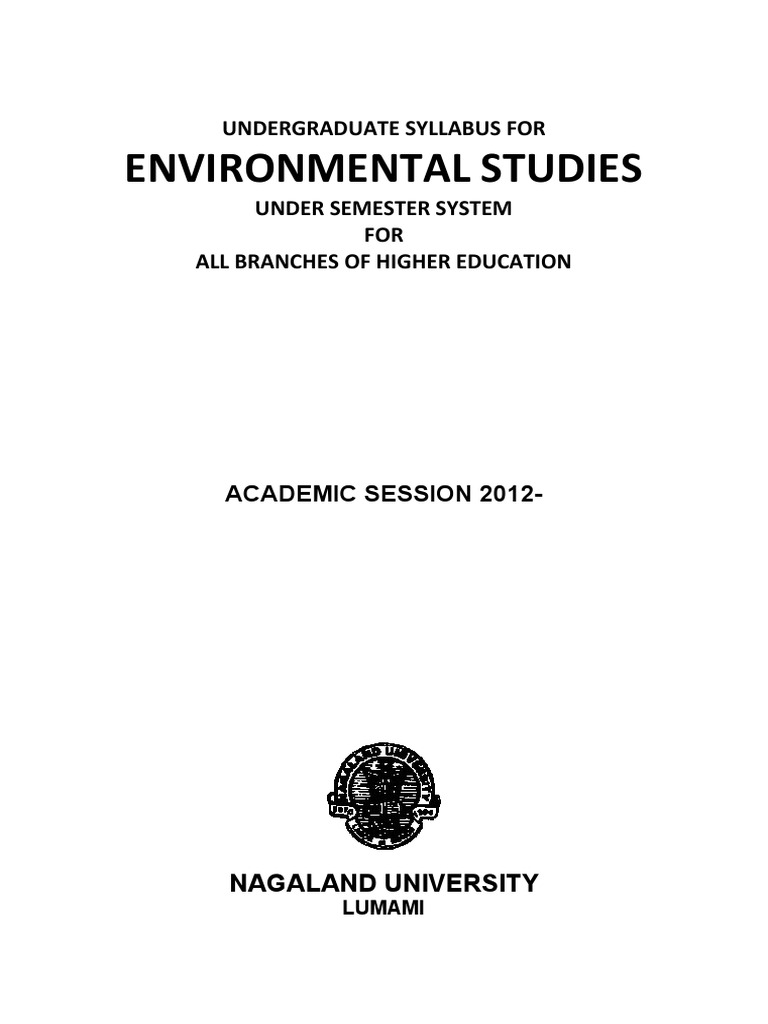 Environmental Studies: Undergraduate Syllabus For | PDF