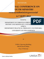 Youth Ministry Conference Programme 2013