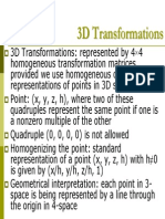 3D Transformations Matrix