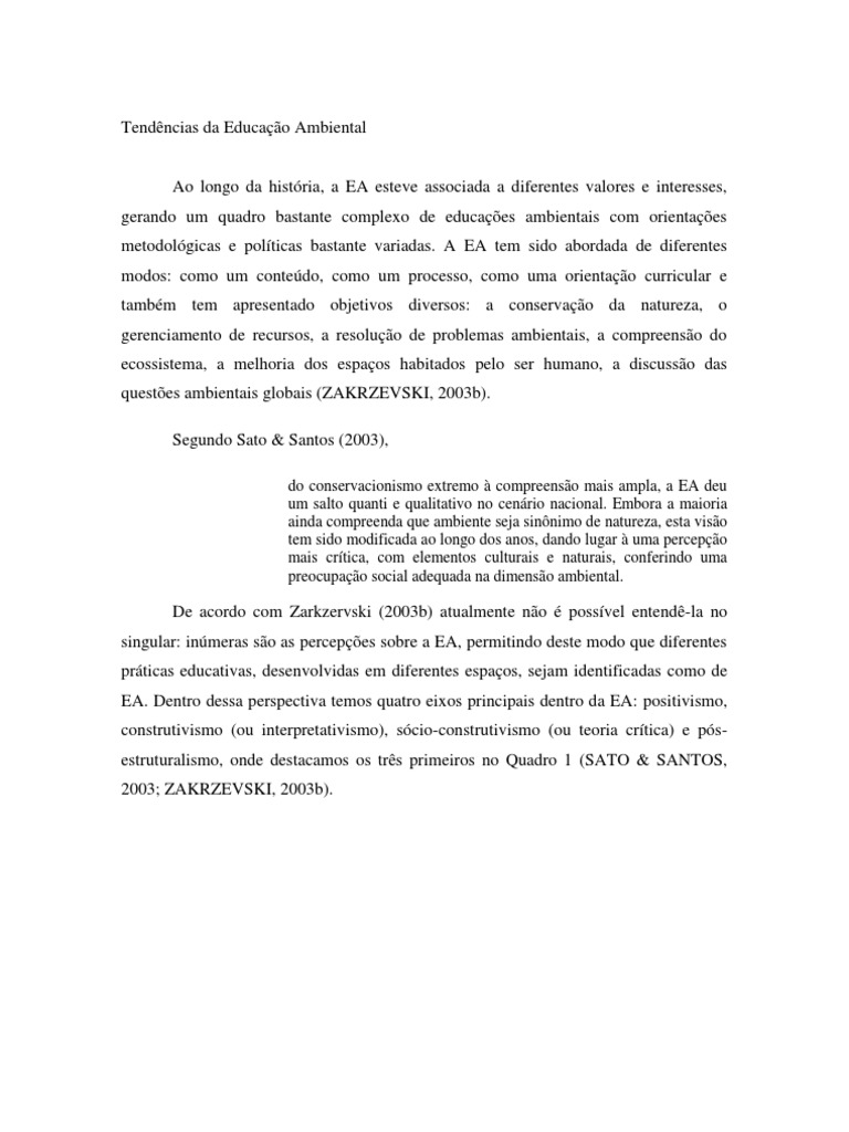 Eixos e Tendências da Educação Ambiental | PDF | Science | Ambiente natural