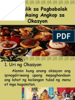 Mga Salik Sa Pagbabalak NG Pagkaing Angkop Sa Okasyon