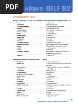 Lexique Delf B2 | PDF
