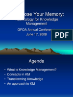 Don't Lose Your Memory:: Technology For Knowledge Management