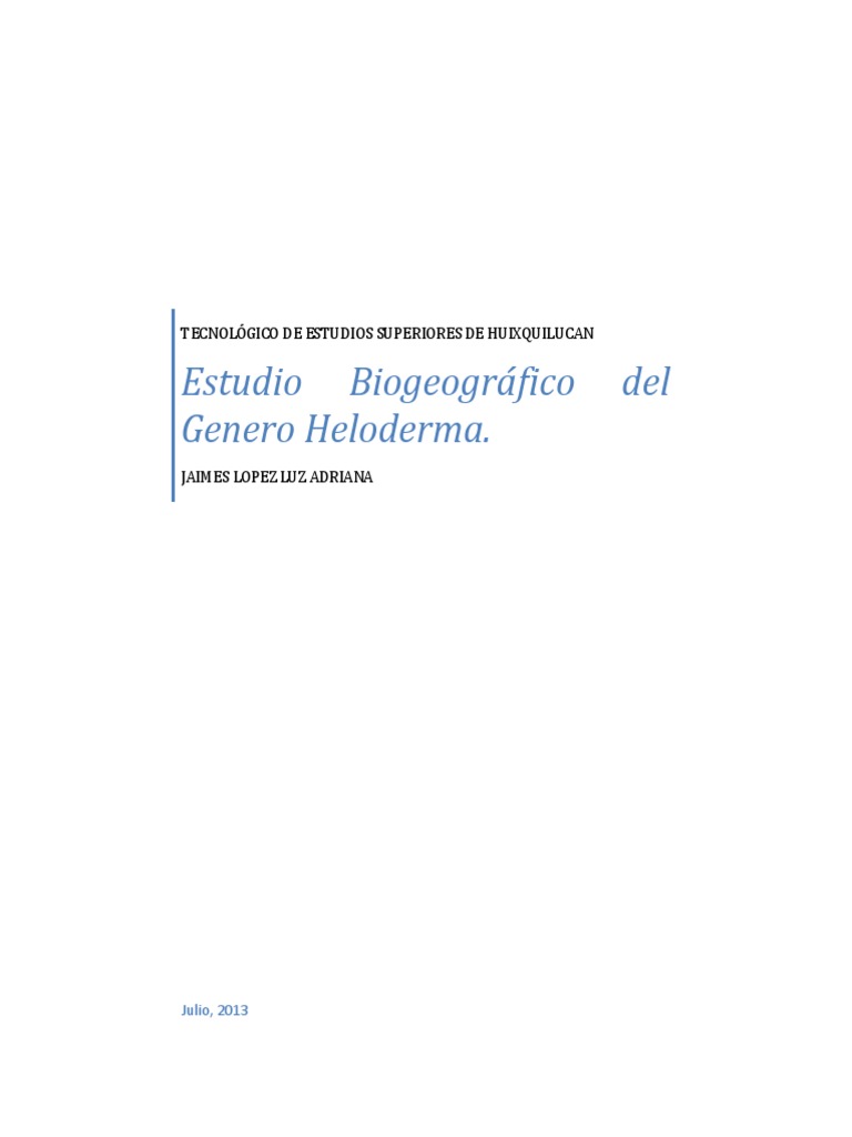 Áreas de Distribución de Heloderma Horridum en México | PDF | Naturaleza