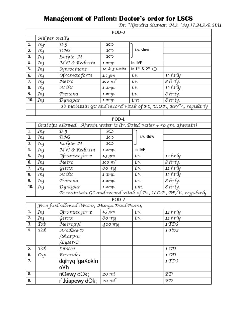 LSCS management.docx Medical Treatments Drugs
