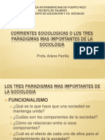 Corrientes Sociologicas o Los Tres Paradigmas Mas Importantes
