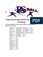 PS Fall Ball Standings 2013