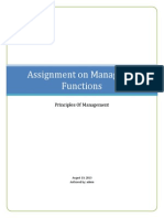 Assignment On Managerial Functions