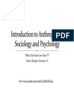 Introduction To Anthropology Sociology and Psychology