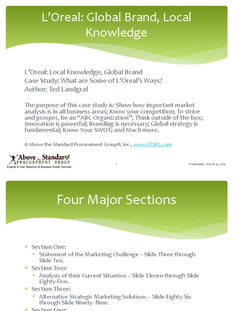 33.1.021 LOreal Global Brand Local Knowledge Case Study | PDF | Supply ...