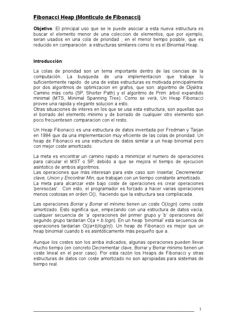 Fibonacci Heap | PDF | Algoritmos | Algoritmos y Estructuras de Datos