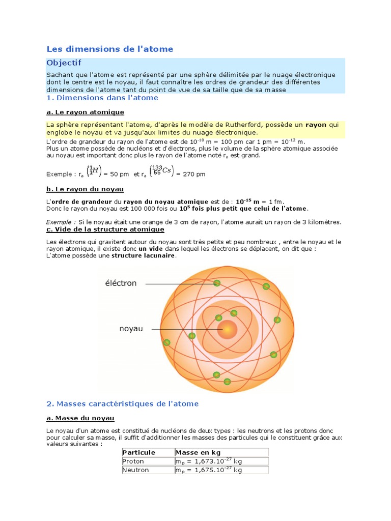 Masse Du Noyau Atome | PDF | Noyau atomique | Atomes