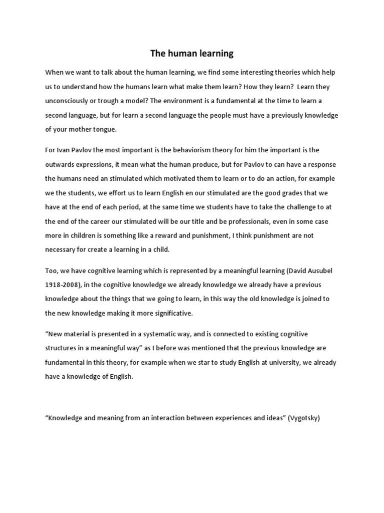 The Human Learning. | PDF