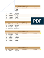 Kiddush Calender