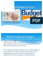 National Budget 2013-14: Presented By: XXX