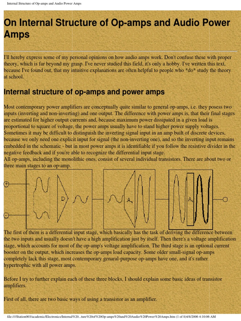 Op-amp and Power Amp Internal Structures | PDF | Amplifier ...