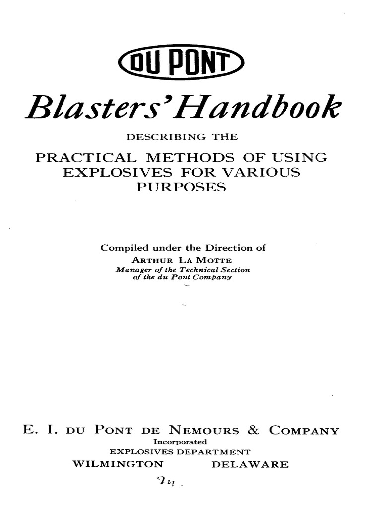 Dupont Blasters Handbook 1922 Ed | PDF