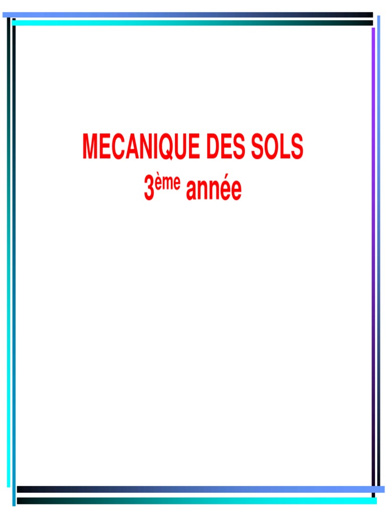 Mécanique Des Sols Pdf