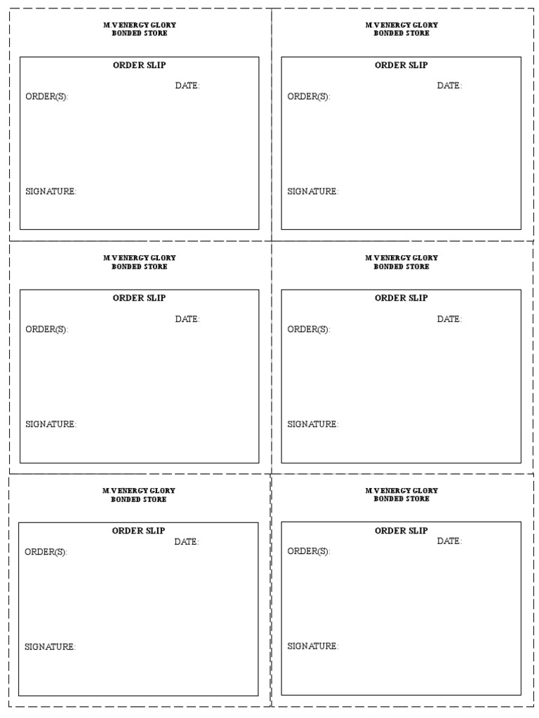 Order Slip Order Slip: Date: ORDER (S) : Date: ORDER (S) | PDF | Business