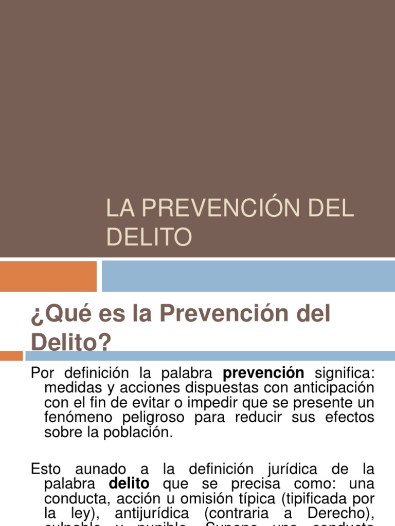 La Prevención Del Delito | PDF | Delito | Derecho penal
