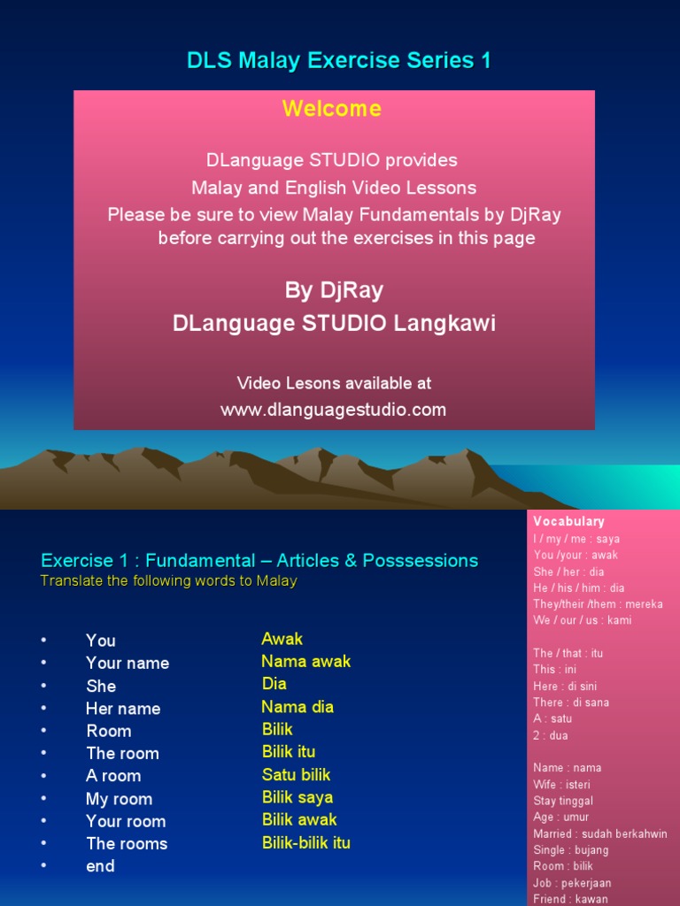 Malay Exercises by DjRay | PDF
