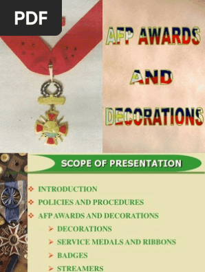 Afp Awards And Decorations Ppt Awards Orders Decorations And
