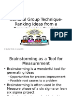Nominal Group Technique-Ranking Ideas From a Brainstorming Session