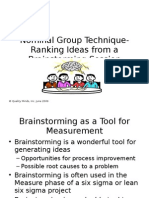 Nominal Group Technique-Ranking Ideas From A Brainstorming Session