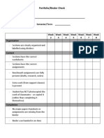 Student Portfolio Checklist