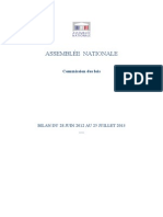 Bilan Annuel de La Commission Des Lois de l'AN2013