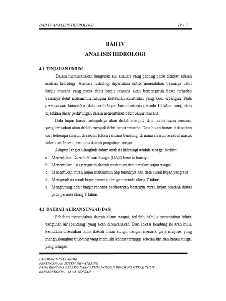 Analisa Hidrologi