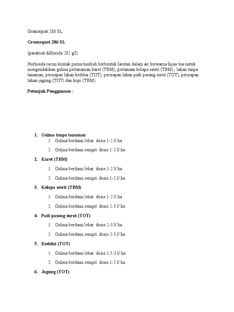 Gramaquat 286 SL | PDF | Griya & Taman | Teknologi & Rekayasa