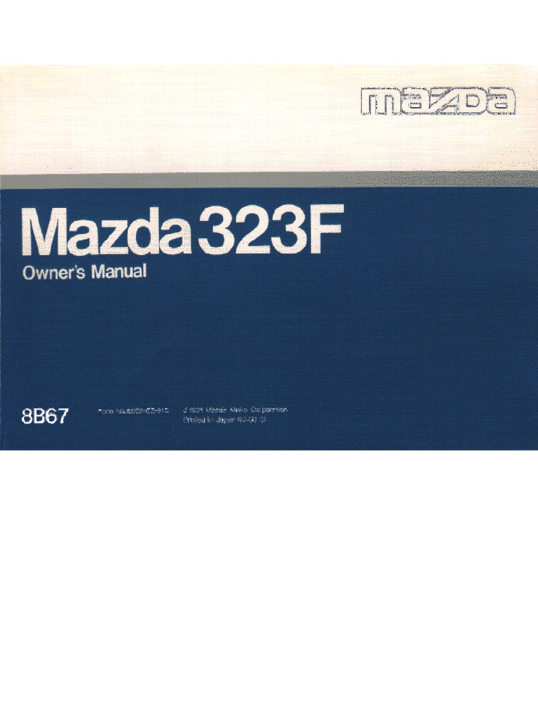 Mazda 323 F Manual | PDF