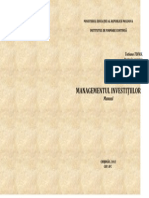 MANAGEMENTUL INVESTIŢIILOR
Manual 
pentru studii postuniversitare