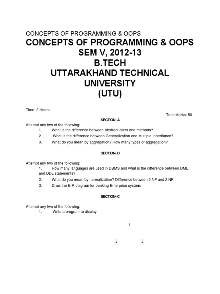 Concepts of Programming | PDF | Object Oriented Programming | C ...
