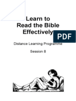 Learn To Read The Bible Effectively: Distance Learning Programme Session 8