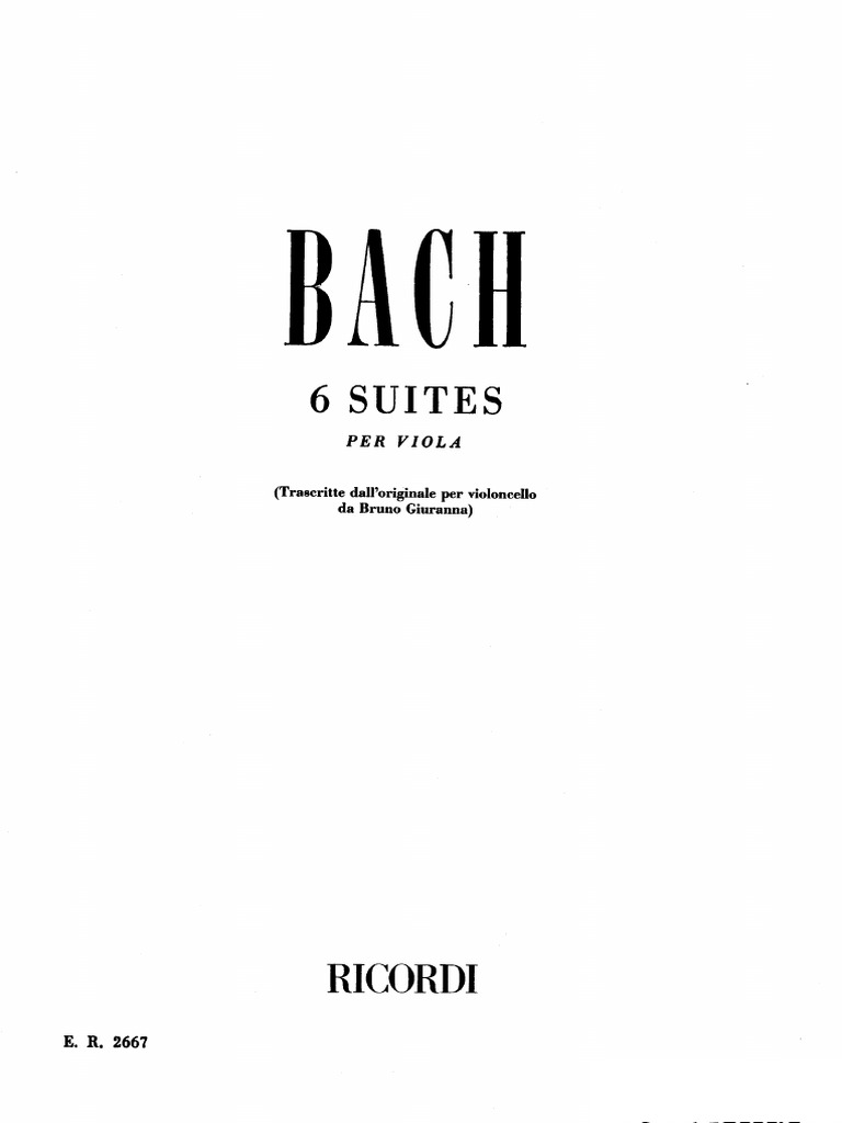 Bach Suites BWV 1007-1012 Viola (Partitura) | PDF