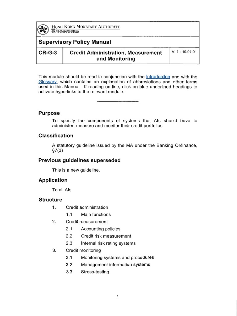 Credit Administration Guidelines for AIs | PDF | Credit (Finance ...